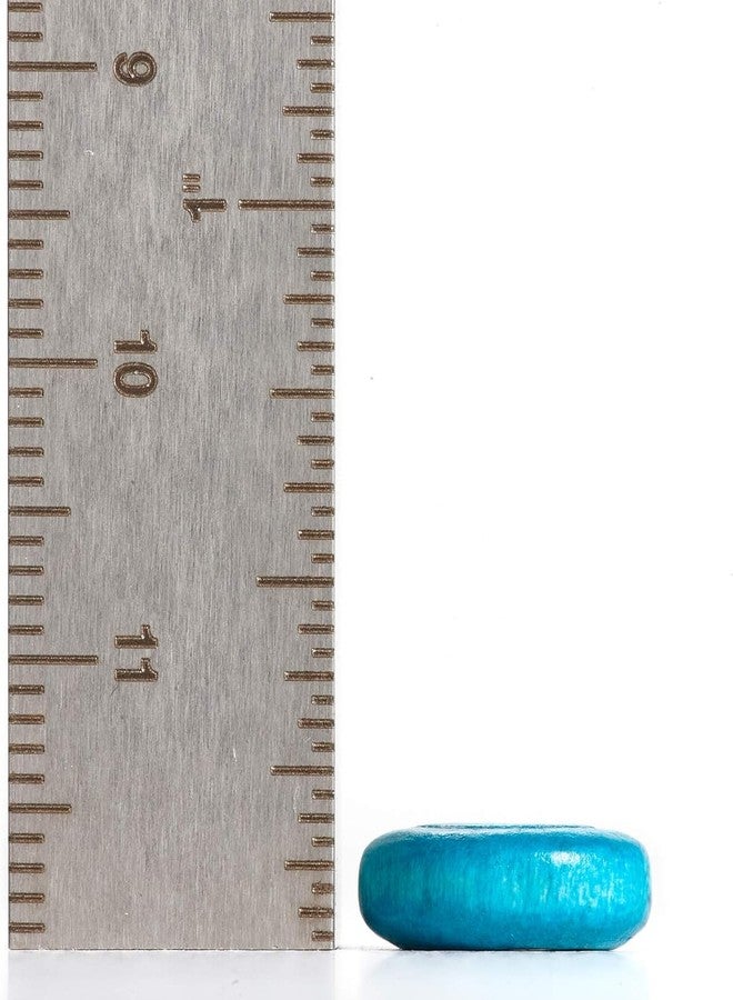 دي آي واي كرافتس مجموعة خرز خشبي غير متنوع الألوان، 130 خرزة، خرز خشبي دائري متعدد الألوان، خرز خشبي دائري مثقوب للأعمال اليدوية والمجوهرات (130) - Image 5